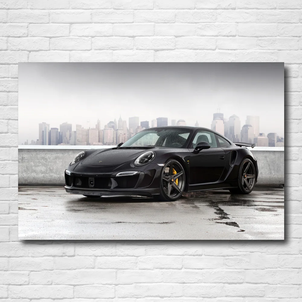 Спортивные обои Porsches 911 Turbo S черная настенная фотобумага Современная Картина на