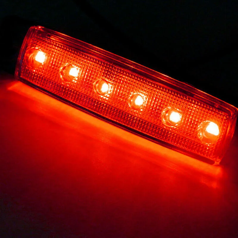 Габаритные фонари для автомобиля светодиодный 12/24V 6 SMD СВЕТОДИОДНЫЙ легковой автомобиль автобус грузовик боковой сигнал поворота Индикатор отметки светодиодный трейлерный светильник задняя сторона лампы