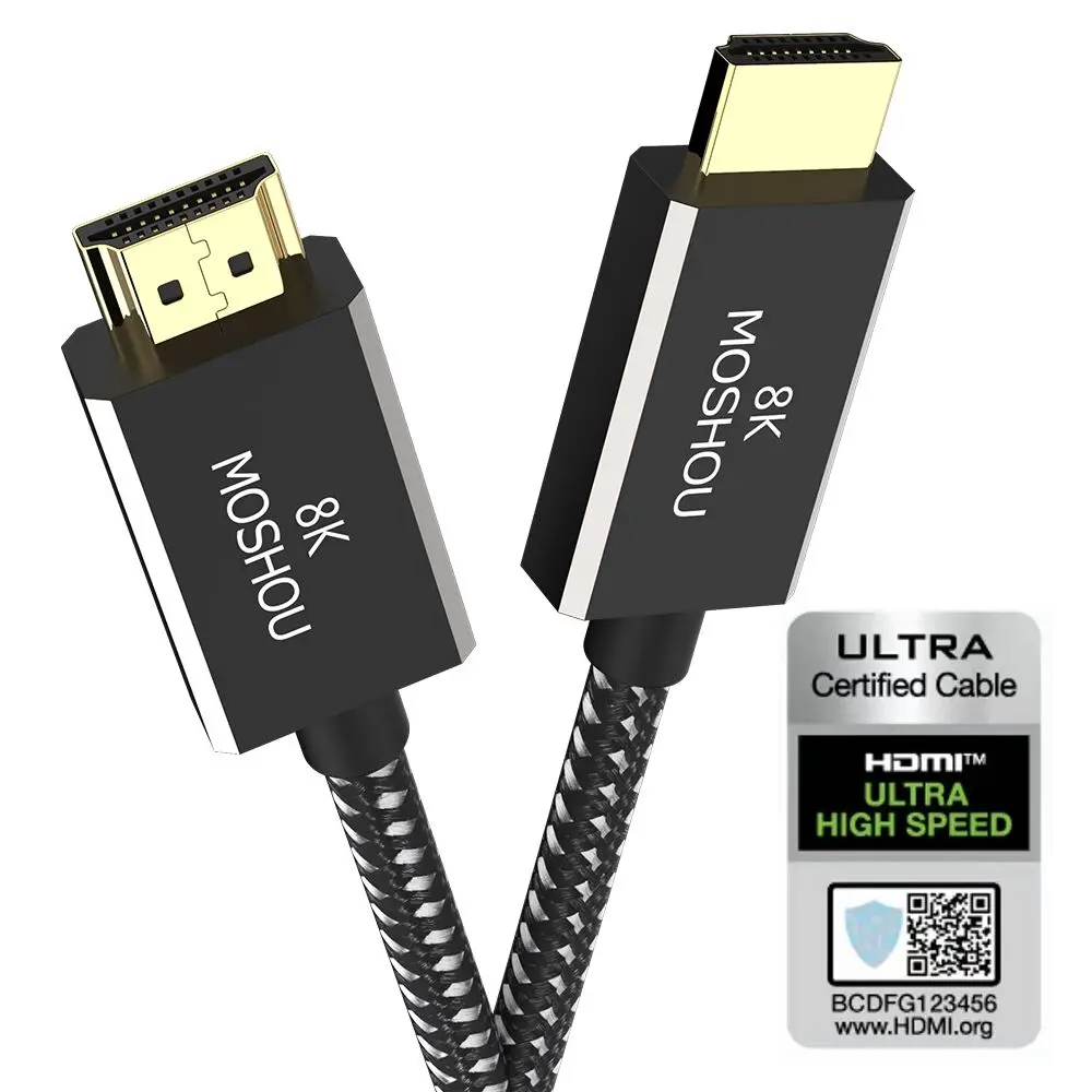 

Кабель HDMI MOSHOU с серебряным покрытием, 48 Гбит/с, 8K/60 Гц, 4K/2,1 Гц
