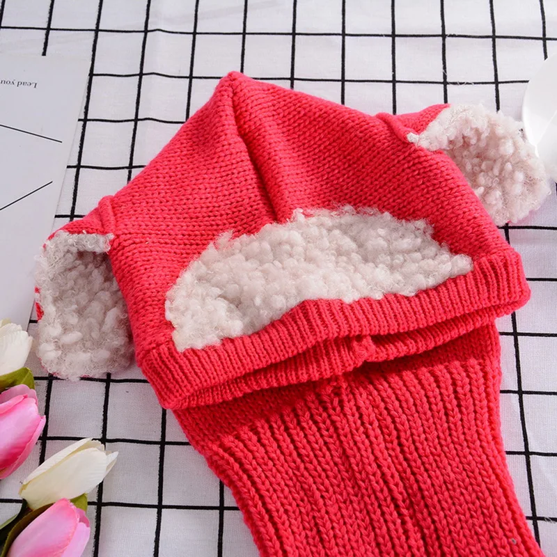 Kids Winter Hats Girls Boys Children Warm Caps Scarf Set Baby Bonnet Enfant Cartton Cute Hat Girl Boy Photograph Props