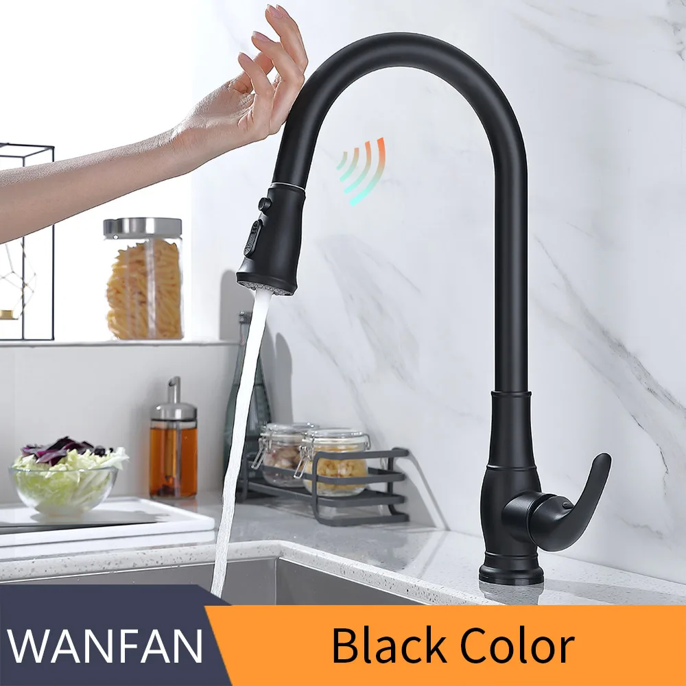 Kitchen Faucets torneira para cozinha de parede Crane For Kitchen Water Filter Tap Three Ways Sink Mixer Kitchen Faucet N22-196 - Цвет: Black