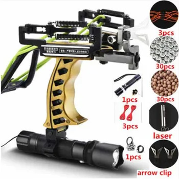 

Fishing Slingshot Hunting Powerful Catapult Camouflage Stainless Steel Hunter Aluminium Alloy Sling Shot With Clamp and Laser