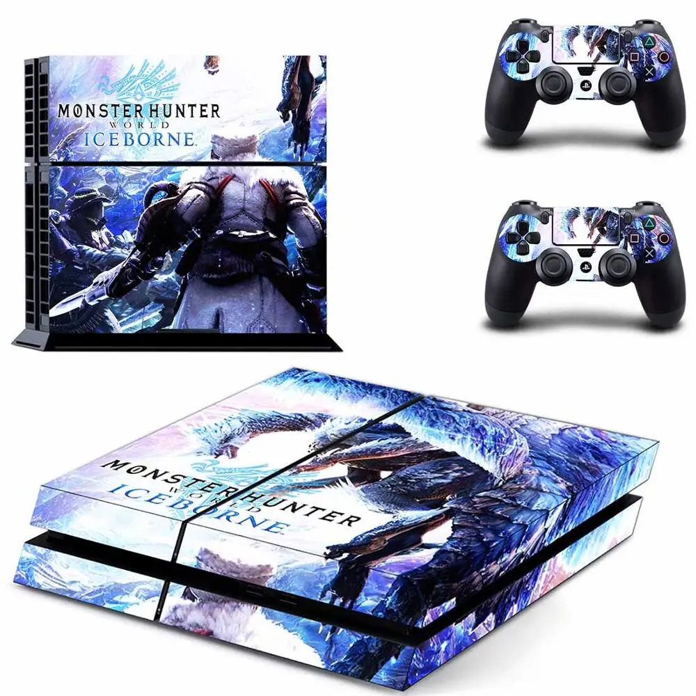 Наклейка s Monster Hunter World Iceborne наклейка для PS4 PS 4 наклейки игровая станция 4 для консоли playstation 4 и 2 контроллера - Цвет: GYTM2608