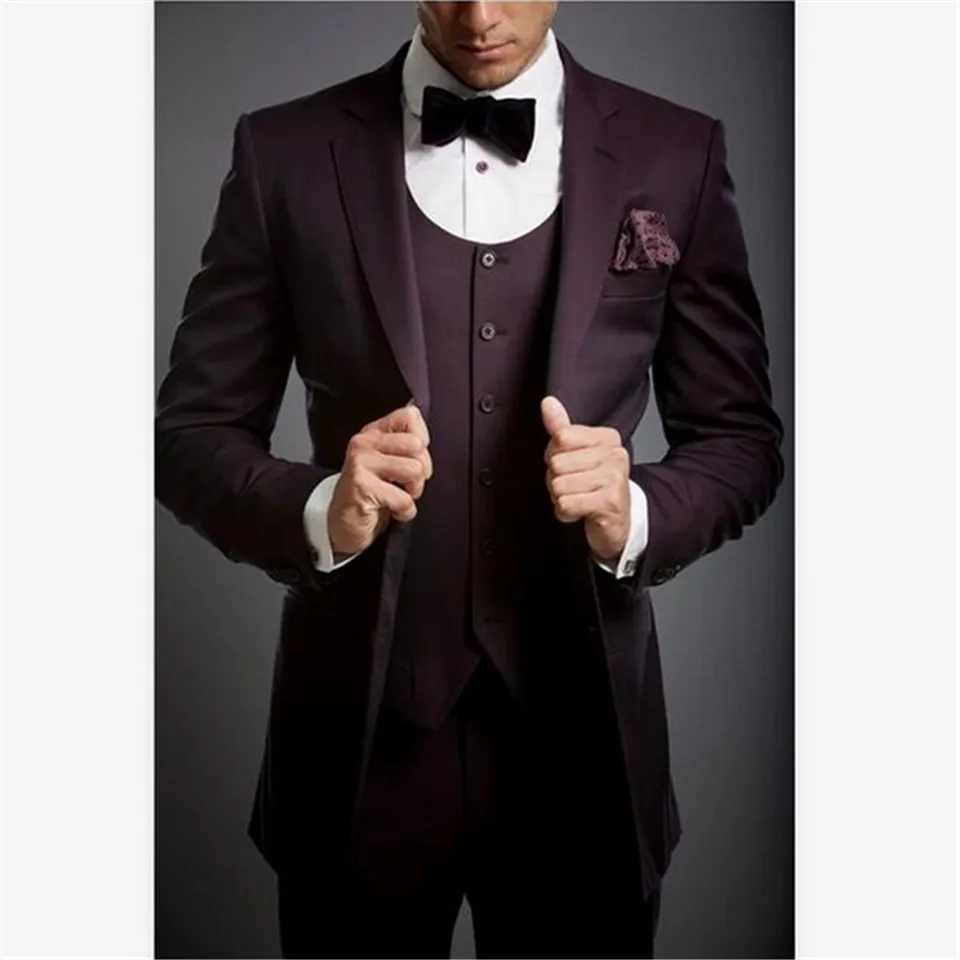Классический мужской костюм Smolking Noivo Terno Slim Fit Easculino вечерние костюмы для мужчин бордовый жених Блейзер жилет