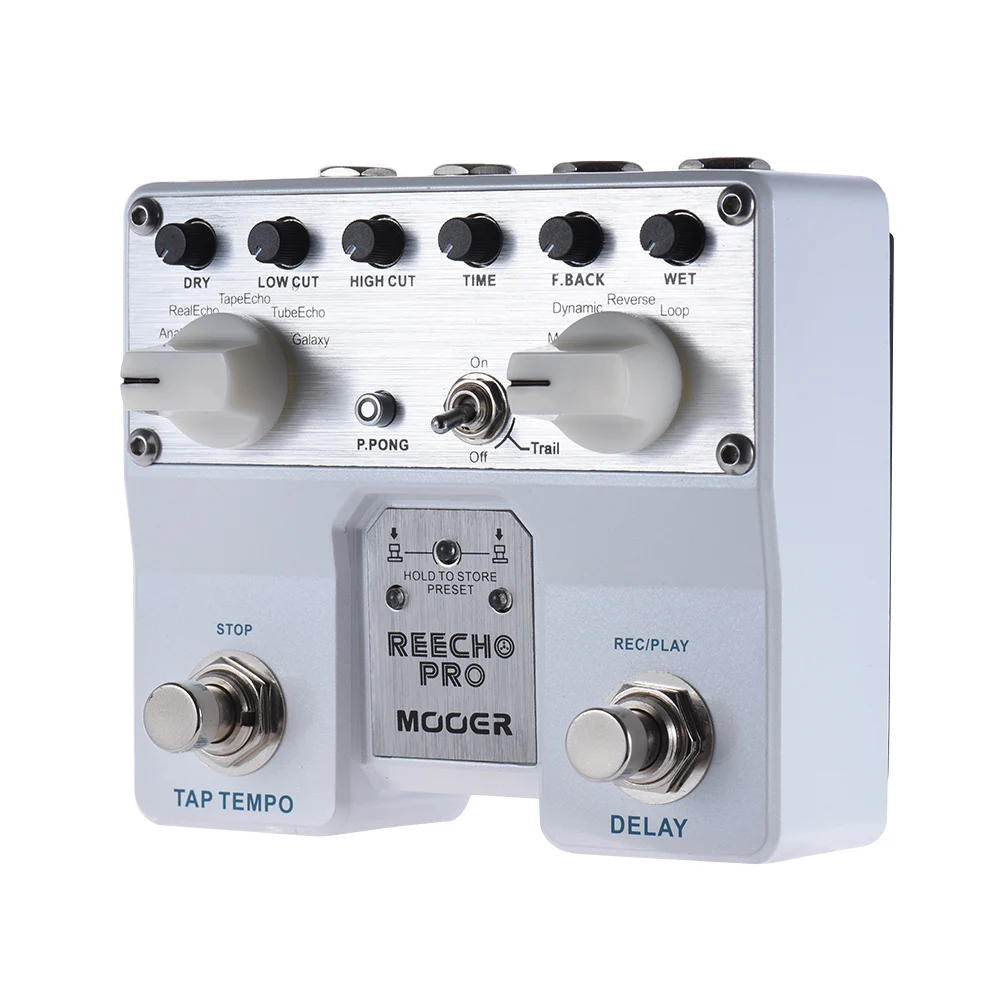 MOOER Reecho Pro Цифровая Задержка гитарная педаль эффектов с 6 эффект дилэй циклическая функция записи 3 расширенные периферийные эффекты