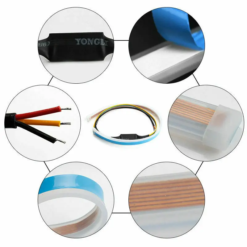 Мягкая силиконовая Светодиодная лента 60 см красный указатель поворота