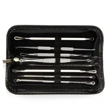 7 шт. игла для удаления прыщей, набор для ухода за кожей, средство для чистки акне, очищающее средство для пор, экстрактор черных точек, удаление черных точек