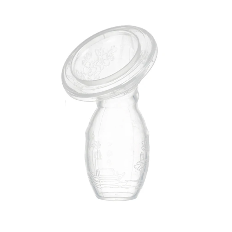 Силиконовые груди Кормление ручной молокоотсос для детских бутылочек, молоко Saver всасывающая бутылка кормление грудью коллектор доильного аппарата с крышкой - Цвет: Transparent