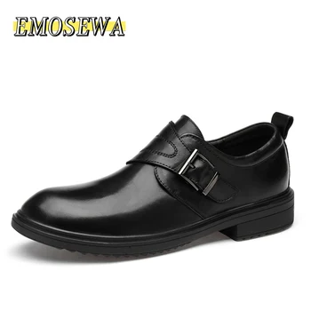 

Fashion Men Dress Shoes Leather Brown Formal Man Wedding Shoe Elegant Luxury Suit Shoes Big Size Fashion Shoes Pointed Toe Flats