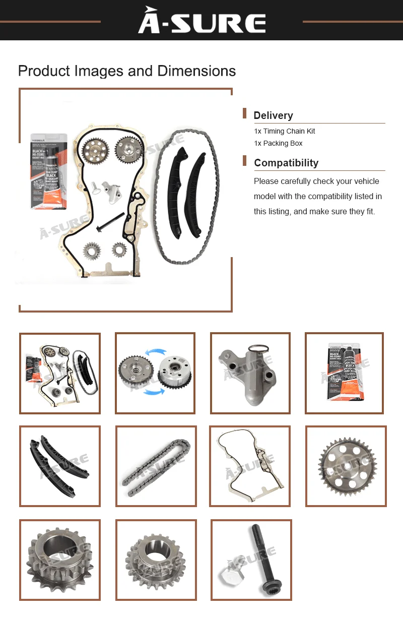 A-SURE комплект цепи синхронизации рулевой цепи комплект для AUDI A3 SKODA VW GOLF V PASSAT 1,4 TSI 1,6