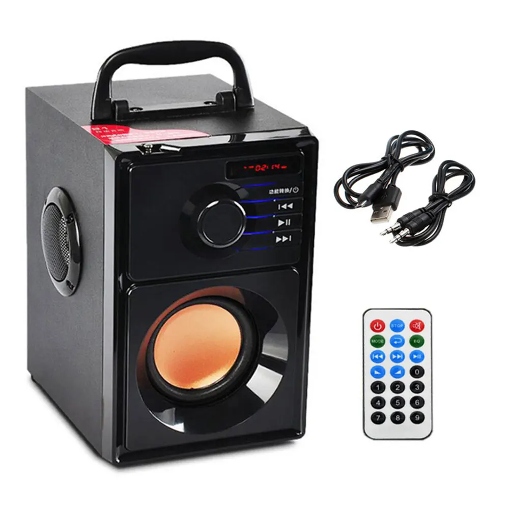 10 Вт HiFi 2,1 стерео Bluetooth динамик портативный деревянный пульт дистанционного управления сабвуфер FM Радио Mp3 Воспроизведение супер бас громкий динамик Компьютер