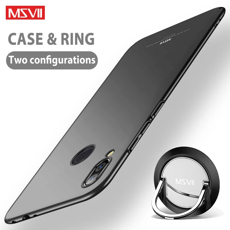 Для Redmi Note 7 Чехол MSVII Жесткий PC матовый чехол автомобильное магнитное кольцо-держатель на палец чехол s для Xiaomi Redmi Note7 Note 7 чехол для телефона