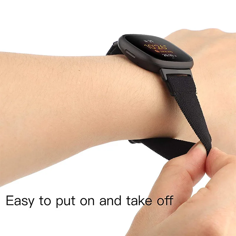 Bracelet Fitbit Versa Authentique – Tissé Ezco – Noir Charbon – Neuf