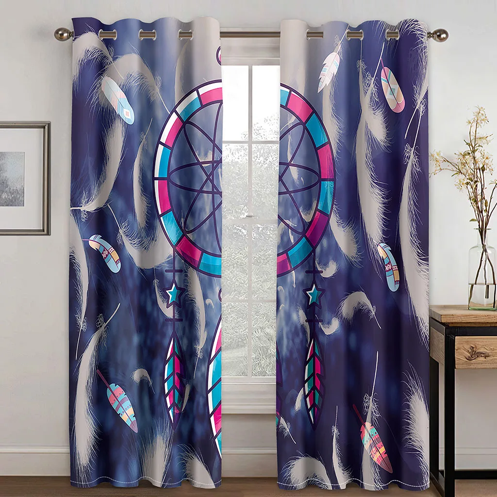 

Dream Catcher Blackout Curtains for Kitchen Bedroom Living Room Boho Window Curtains Darkening Drapes カーテン Cortinas Para La Sala