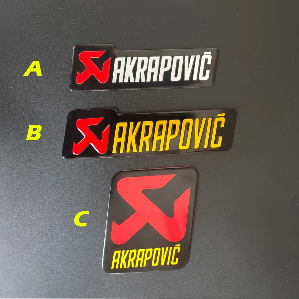 

Universal Aluminium Akrapovic Stickers Exhaust Muffler Sticker Silencer Decals For Motorcycle and Car Sticker