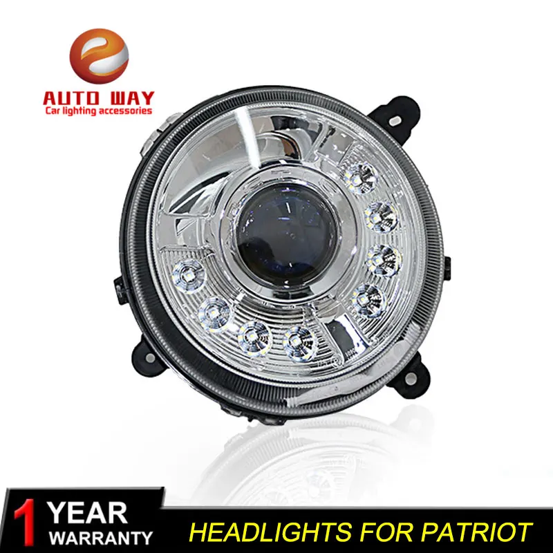Автомобильный Стайлинг корпус передней фары для Jeep Патриот фары Патриот 2011- светодиодный фары DRL Объектив Двойной Луч Биксенон HID