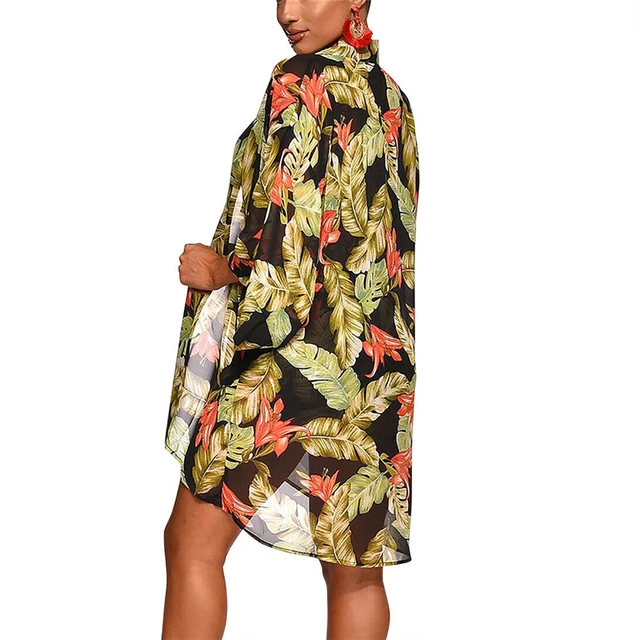 Conjunto Floral bohemio de 3 piezas para mujer, camisola con tirantes, cárdigan, Top y pantalones cortos, trajes informales para vacaciones y playa 5