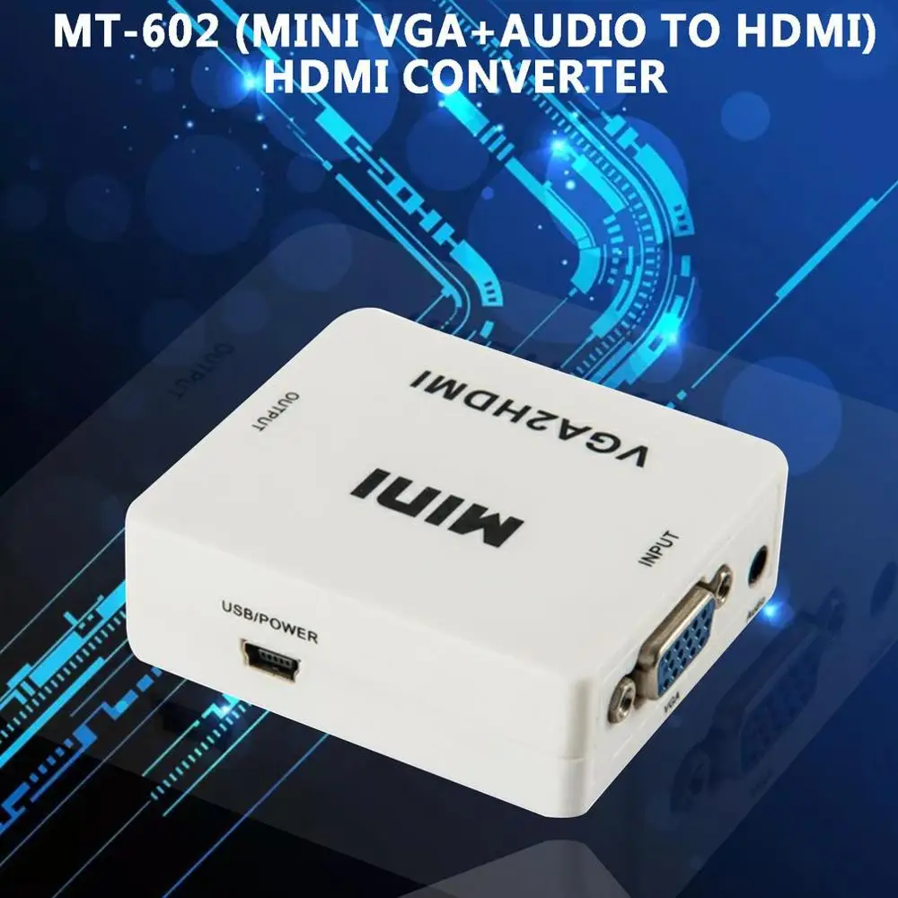 Mini Vga + Audio a Hdmi Convertitore di Hdmi Hd 1080P Convertitore di Hdmi Hd 1080P Adattatore per