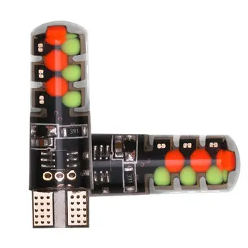 

2pcs T10 W5W RGB LED Bulbs With Remote Control Strobe Flash Car Parking Light E7CA