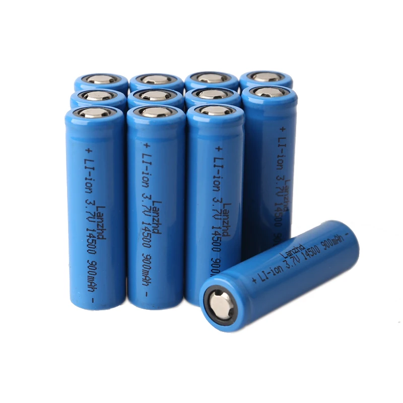 （1-24pcs）Lanzhd 14500 900mAh 3.7V Li-ion Rechargeable Batteries AA Battery Lithium Cell for Led Flashlight Headlamps Torch Mouse