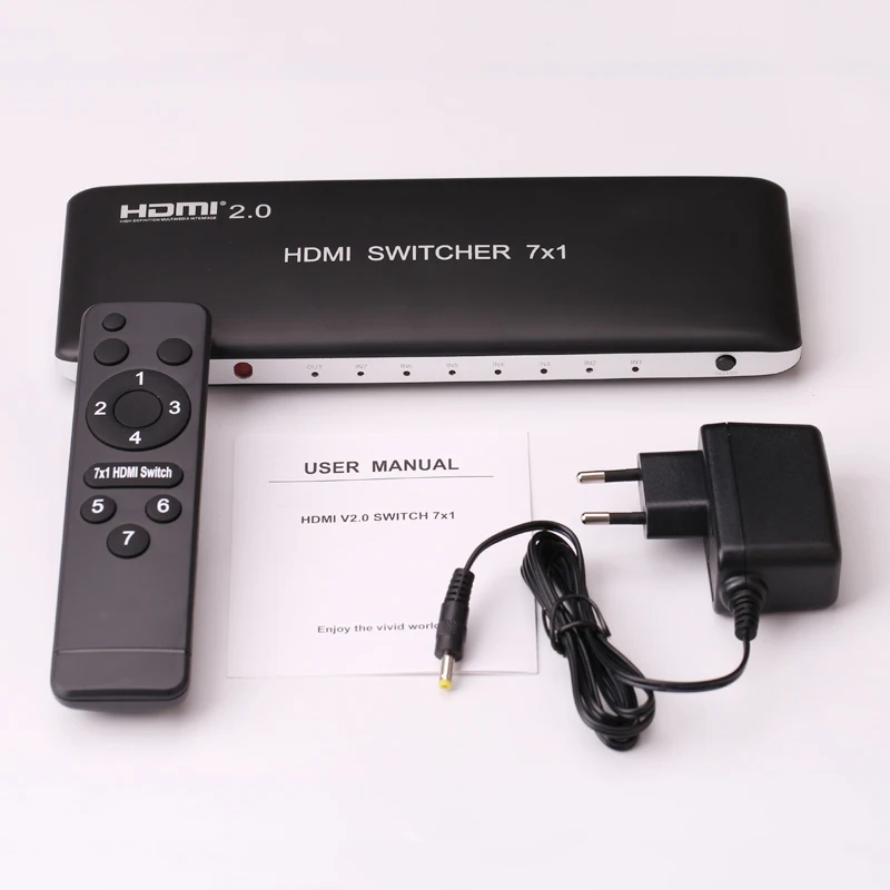 HDMI 2,0 7x1 переключатель аудио видео конвертер 7 в 1 выход 3D 4K 60Hz для PS3 PS4 компьютер PC DVD HD плееры тв STB к HD ТВ