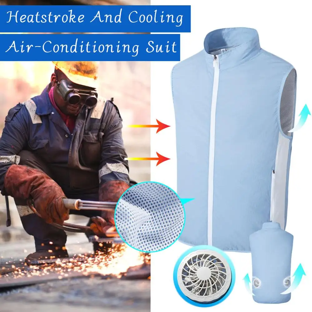 

Summer High Temperature USB Fan Cooling Hiking Vest Fishing Cycling Vest Air Conditioning Work Outdoors Quick Cooling Men/Women