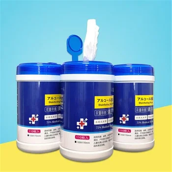 

110 Sheets/Pack Portable 75% Alcohol Sanitizer Wet Wipes Disposable Kitchen Cleaning Wipes Cookhouse Wet Wipes for Baby Skin