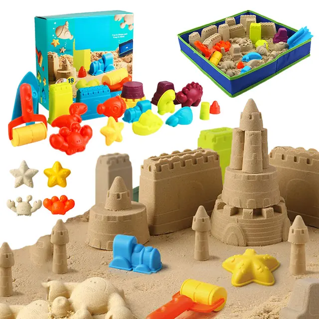 Children Indoor Play Sand Beach Toy Storage Bag Sand Shovel Tool Mold Set Starry Sky Sand Indoor Castle Beach Sandbox Toys New 1