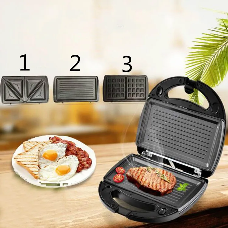 

3-in-1 Multifunctional Waffle Machine Sandwich Pan Heating Electric Baking Pan Steak Machine Panini Breakfast Machine 220v