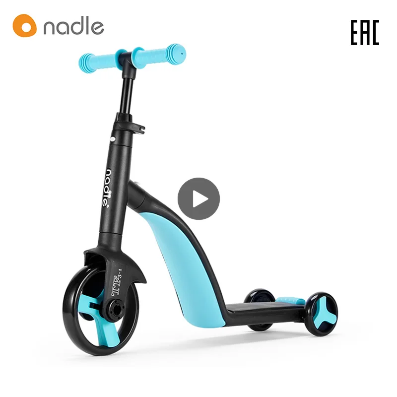 Nadle-patinete de juguete plegable para niños de más de 3 años, triciclo