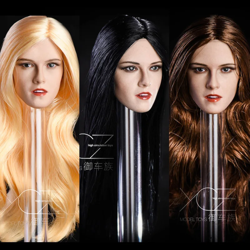 XY001 1/6 женская голова Sculpt Kristen Stewart голова резьба с блонд/черный/коричневый цвет волосы модель для 12 ''Suntan тела