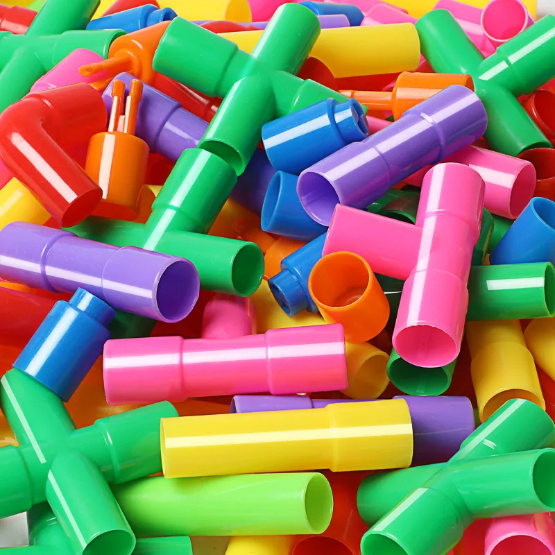 366 pçs tubulação de água blocos de construção diy pipeline túnel criador do carro designer tijolos educacionais bloco de tubos presentes brinquedos para crianças