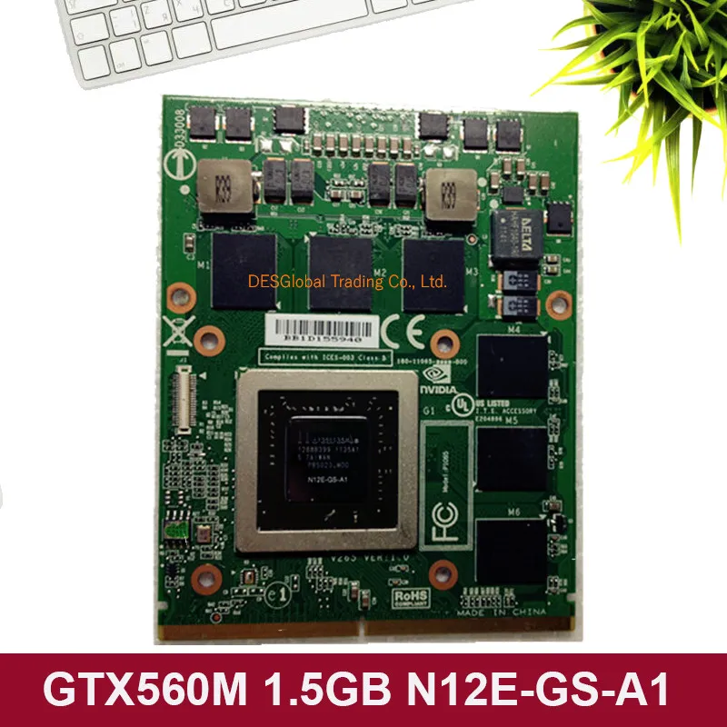 

GTX560M GTX 560M N12E-GS-A1 VGA Graphics Video Card for Dell Alienware M15X R1 R2 M17X R1 R2 R3 M18X R1 GDDR5 1.5GB 100% Working