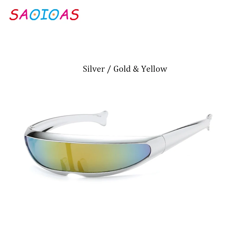SAOIOAS X-men солнцезащитные очки, мужские лазерные очки с роботом, сиамские солнцезащитные очки для женщин, фирменный дизайн, Oculos, золотые, вакуумные, гальванические, Gafas De Sol - Цвет линз: B6