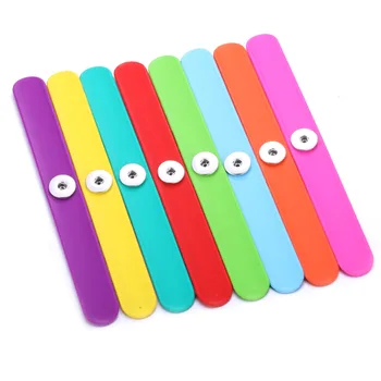 

Wholesale 10 Colors Creative Snap Bracelet 18mm Snap Button Bracelet Fit 18MM Snap Jewelry Adjustable Silicone Metal Bracelet