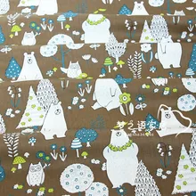  ZENGIA 50x160cm Bear 100% Twill Cotton Fabric For Making Clothes Sewing Bed Sheet Patchwork Cloth DIY Fabrics For Baby Child 