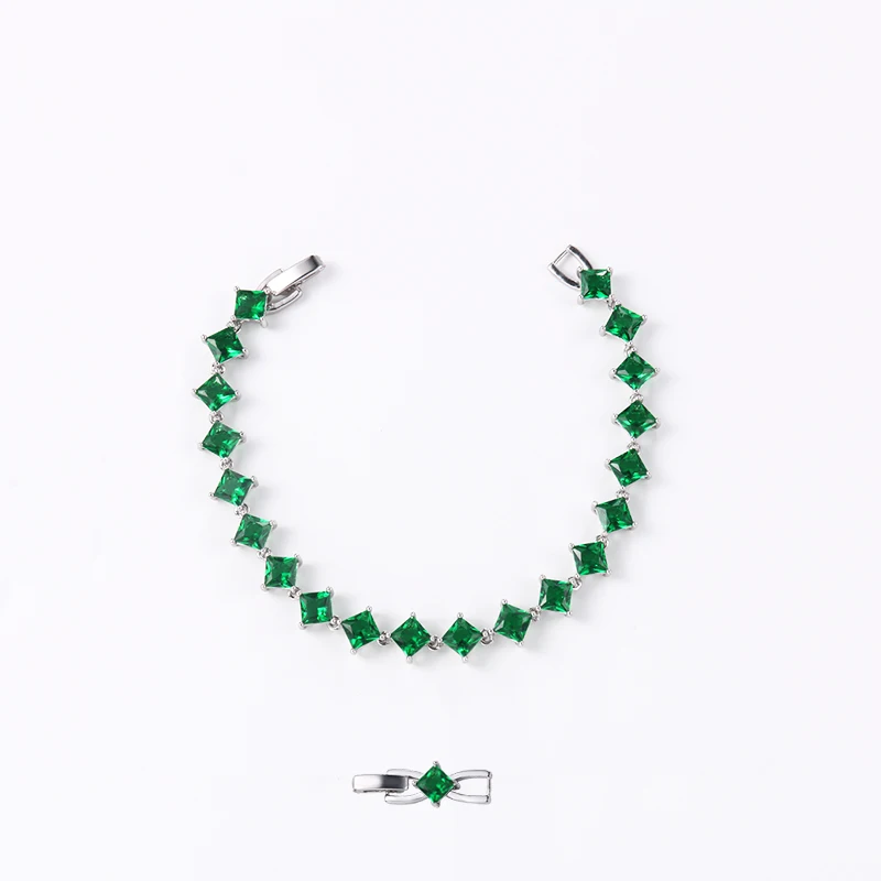 Baiduqiandu Новое поступление родий посеребренный цвет покрытый квадратный кубический цирконий Теннисный браслет в разных цветах