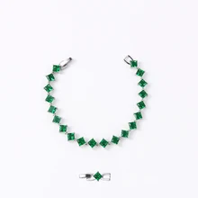 Baiduqiandu Новое поступление родий посеребренный цвет покрытый квадратный кубический цирконий Теннисный браслет в разных цветах