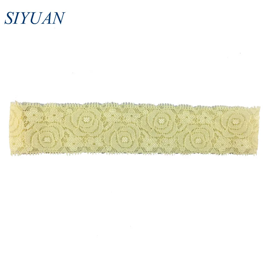 14-ivory 10 шт./лот, мягкая кружевная эластичная повязка на голову, Детские милые головные уборы, аксессуары на выбор, цвет HD08 - Цвет: 14-ivory