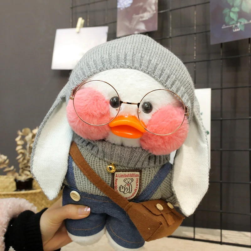 New Hot 30CM Kawaii LaLafanfan Cafe Duck Plush Toy Cartoon Animal Cute Doll Soft Hair Filled Children Dolls& stuffed Toys Gifts