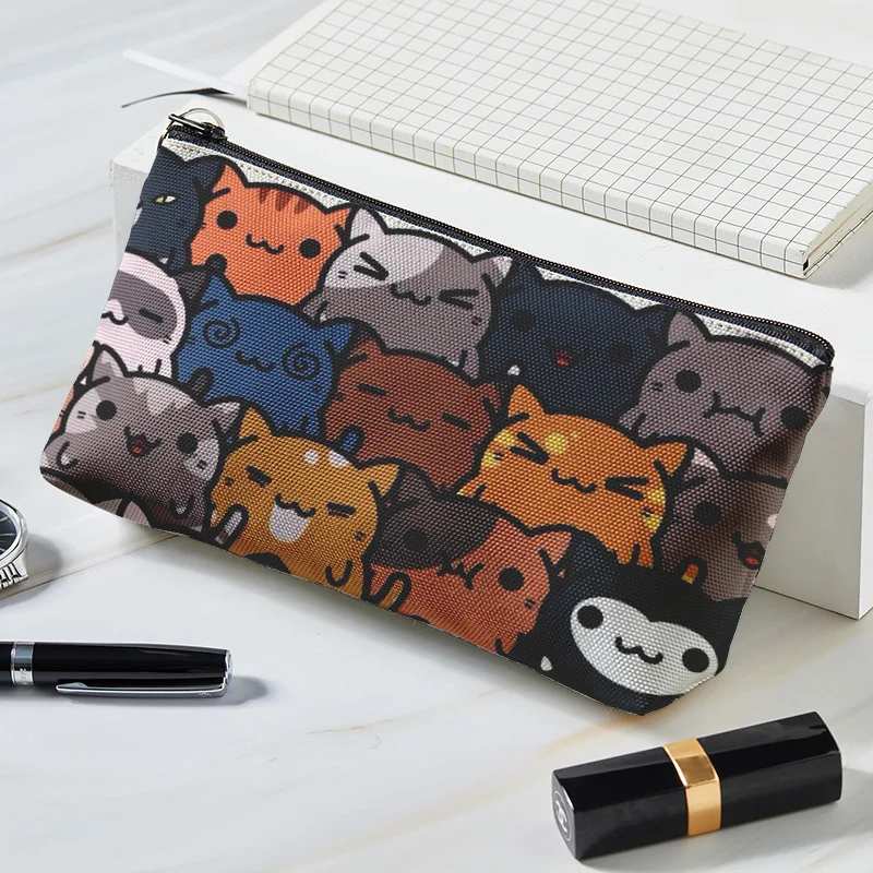 

Fashion Makeup Bag Ladies Cartoon Small Animal Canvas Cosmetic Bag Portable Large- Capacity Girls Women Cosmetic Bag Storage Bag