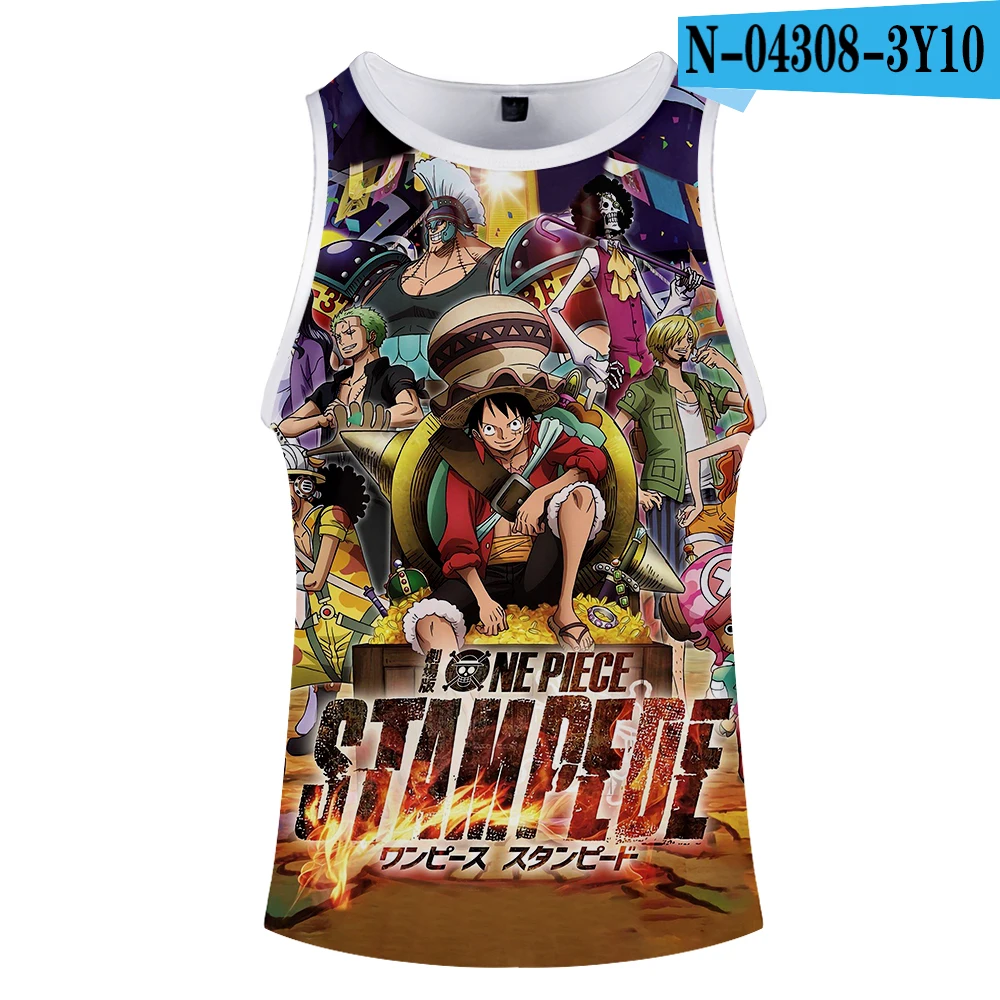 One piece-stampede майки для мужчин аниме Бодибилдинг топы жилет фитнес топы Тройники лето 3d мультипликационный баскетбольный майки Топ - Цвет: ONE