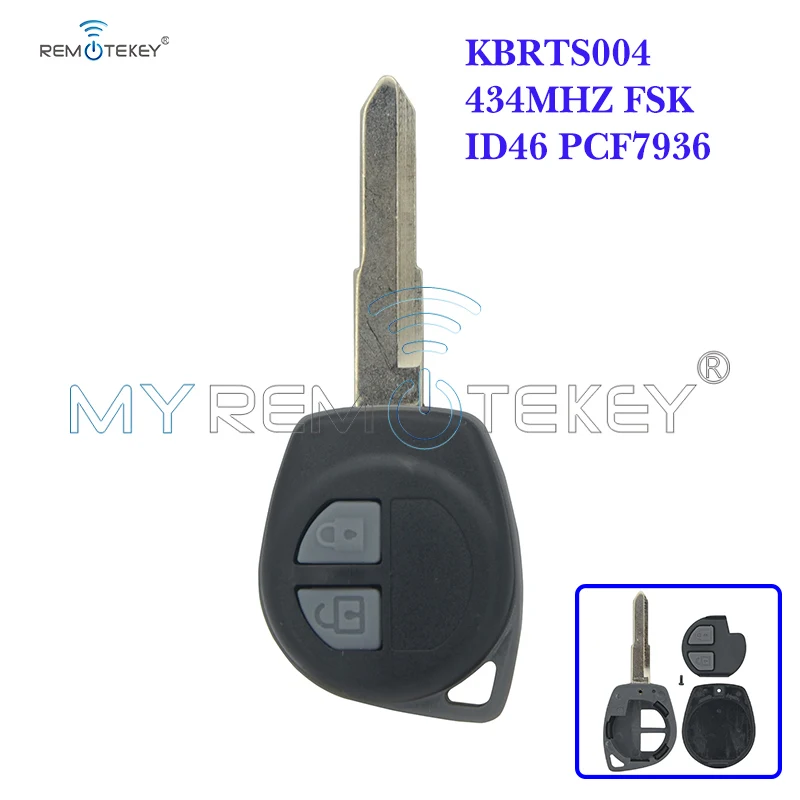 Remtekey KBRTS004 дистанционный ключ 434 МГц HU133 ID46-PCF7936 для Suzuki Swift 2 кнопки 2004 2005 2006 2007 2008 2009