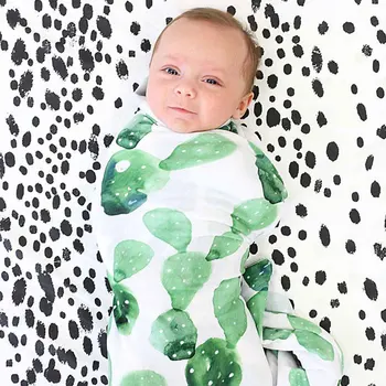 

Reborn Baby Doll Swaddle Blanket Wrap Swaddle For 17-23 Inches Dolls Accessories Girls Gift Diy Educational Toy - Cactus Pattern