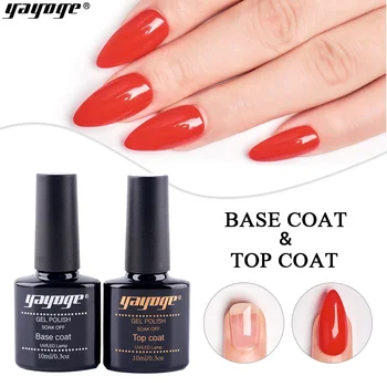 

Yayoge Top and Base Coat For Nail Design Top Coat Nail Gel primer no wipe Nails Primer Dehydrator Permanant Long Lasting Soak of