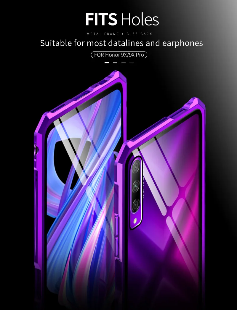 Для huawei Honor 9X Pro Чехол металлический бампер алюминиевая рамка с ...