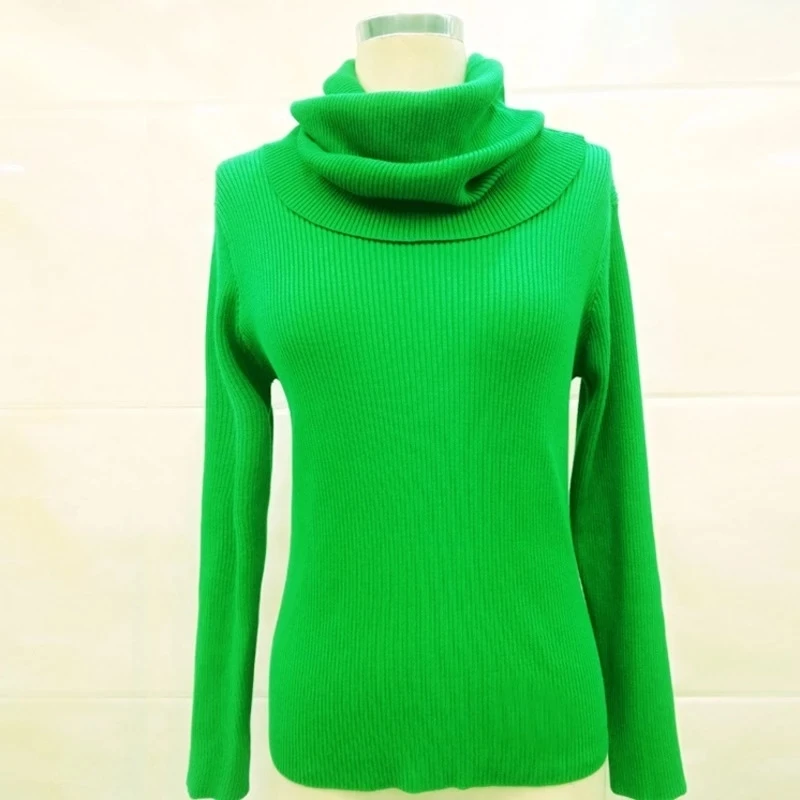 

2021 Winter New Turtleneck Women Sweaters And Pullovers Solid Color Loose Thicken Warm Ladies All-Match Jumpers Ropa Para Mujer