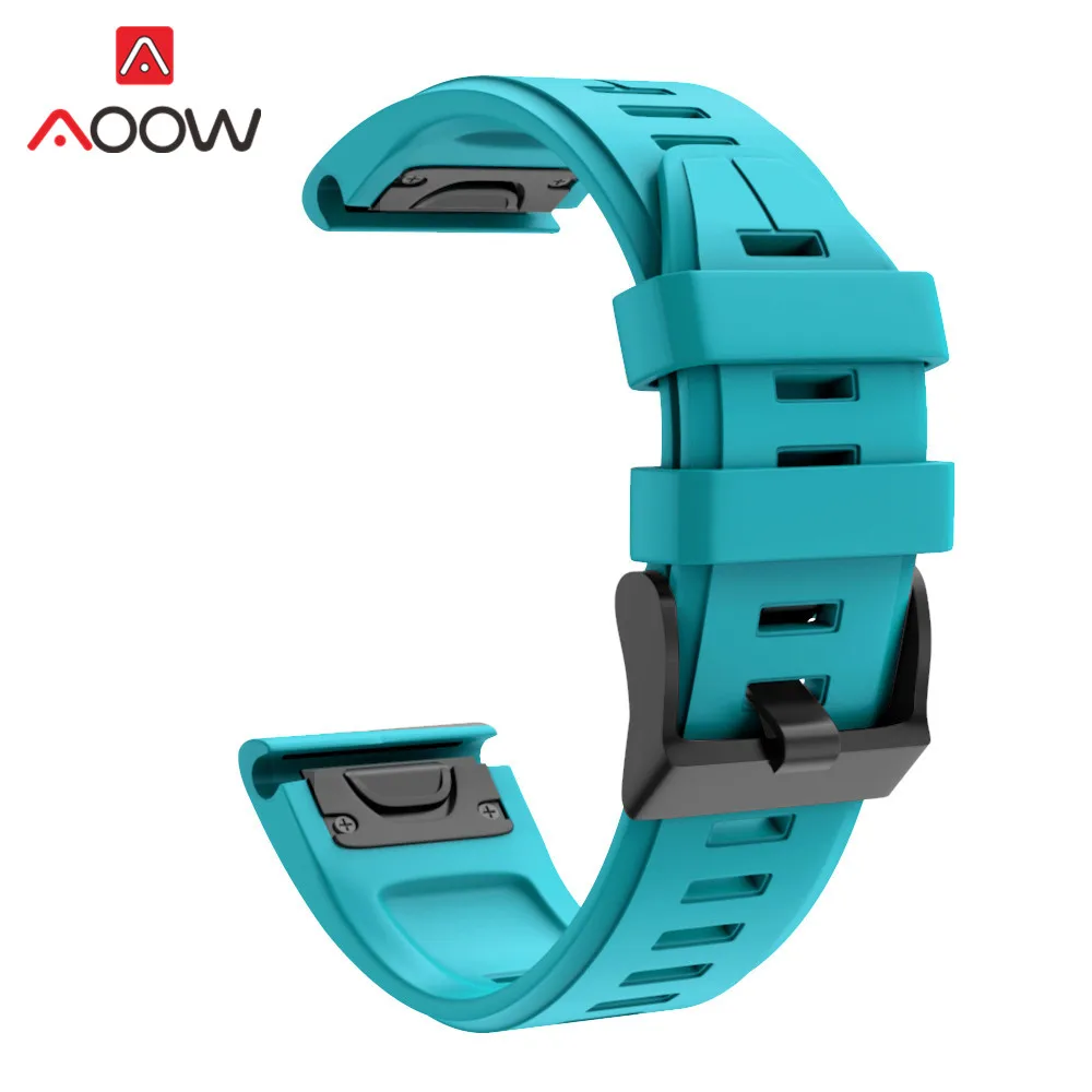Blue green 22 мм 26 мм 20 мм силиконовый ремешок для наручных часов Garmin fenix6 6S 5X 6X 5S x5plus 3 3HR forerunner935 945 подход S60 Браслет fitbit заряд - Цвет ремешка: Blue green