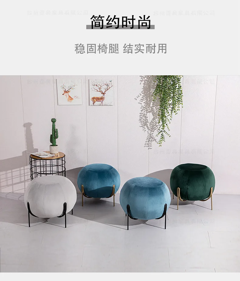 ラウンドスツール ブルー・ベルベット グラムスタイル ラウンドスツール ブルー・ベルベット グラムスタイル