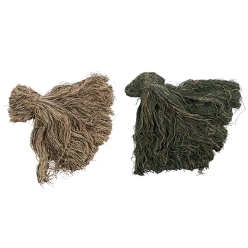 

2 Pcs Ghillie Suit Thread Camouflage Lightweight Yarn Hunting Clothing Accessories Desert Camouflage & Jungle Camouflage